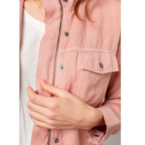SOLD 💟 RAILS Collins Utility Linen Blend Jacket in Rose Dust Size Small - Picture 3 of 16